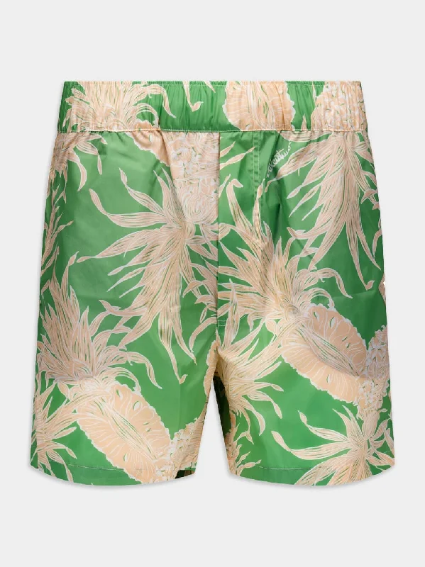 Pineapple-Print Swim Shorts