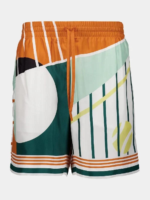 Abstract Silk Casual Shorts