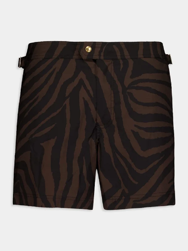 Zebra-Print Swim Shorts