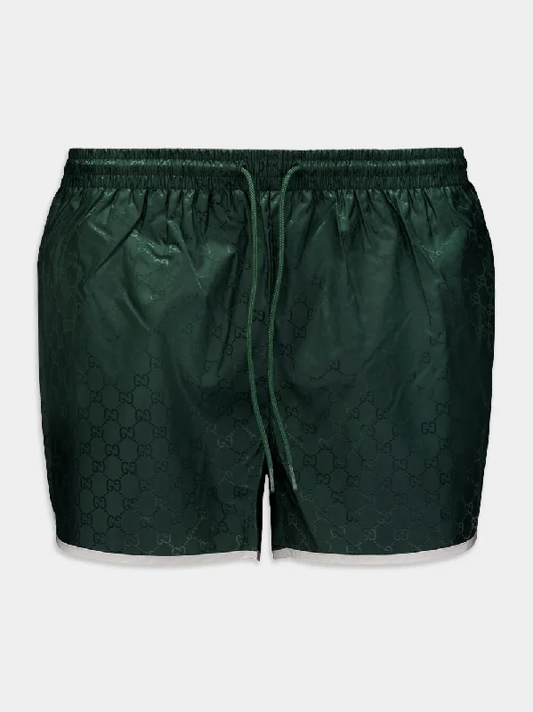 GG Nylon Jacquard Swim Shorts