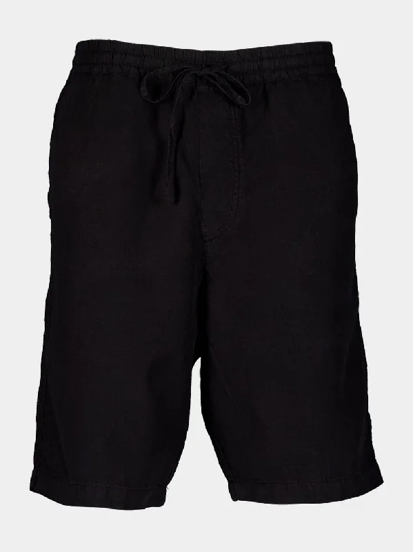 Black Linen Shorts