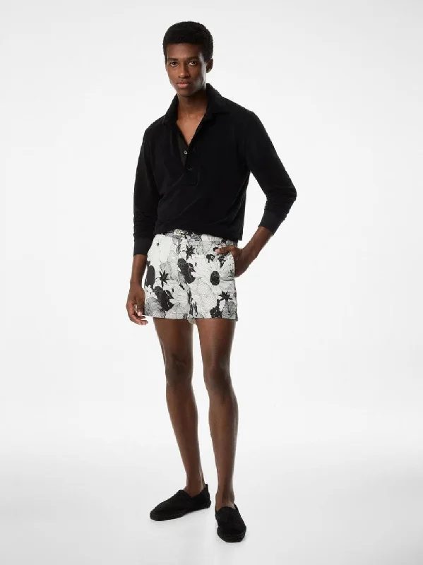 Monochrome Floral Swim Shorts