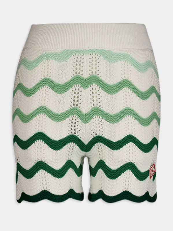 Wave Pattern Knit Shorts