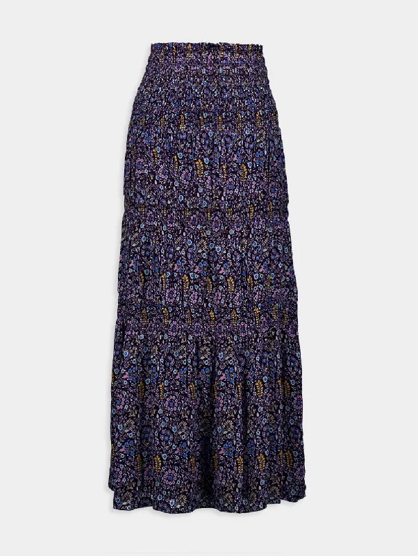 Midi Printed Cotton Skirt