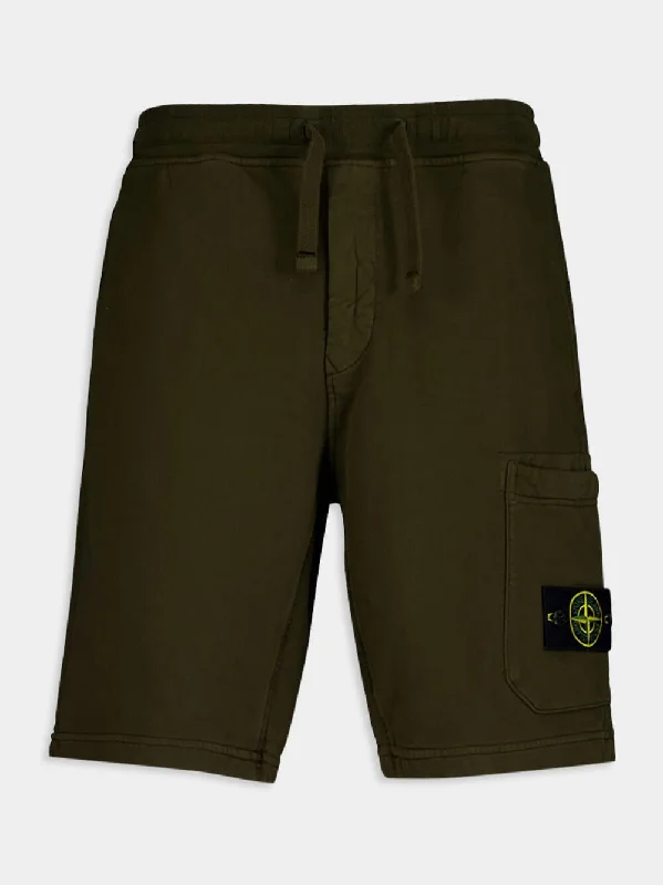 Compass-Motif Cotton Track Shorts