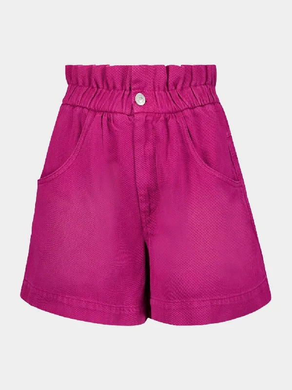 Paperbag-Waist Cotton Shorts