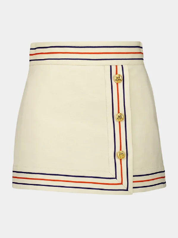 Striped Cotton Wrap Skirt