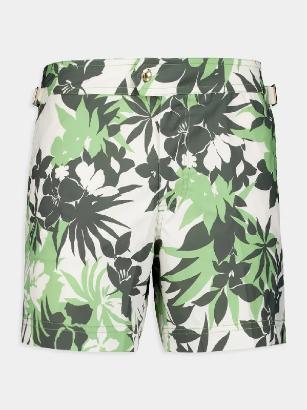 Tropical Flower Print Swim Short