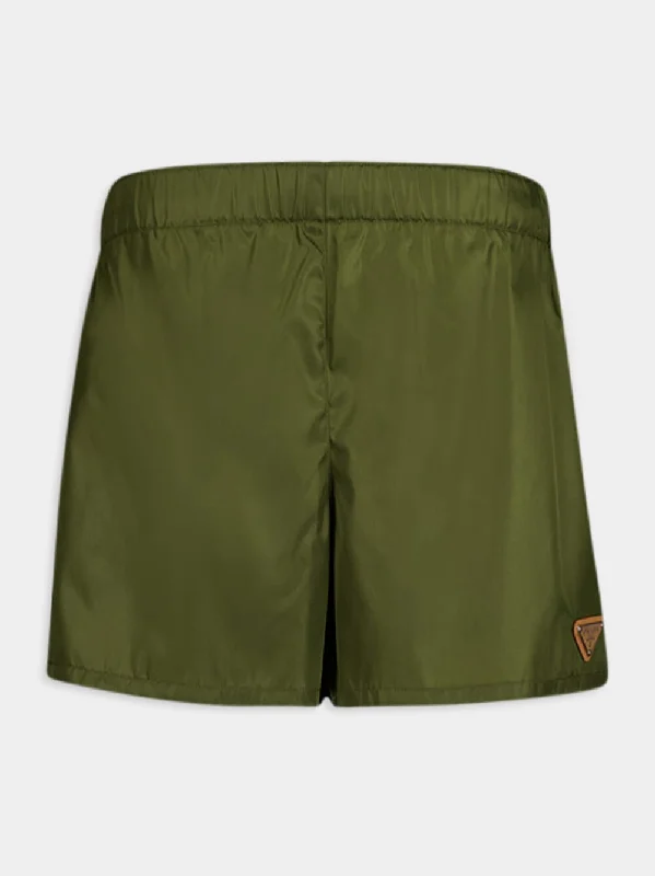 Re-Nylon Olive Shorts