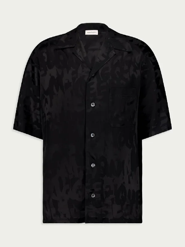 Graffiti-Jacquard Short-Sleeve Shirt