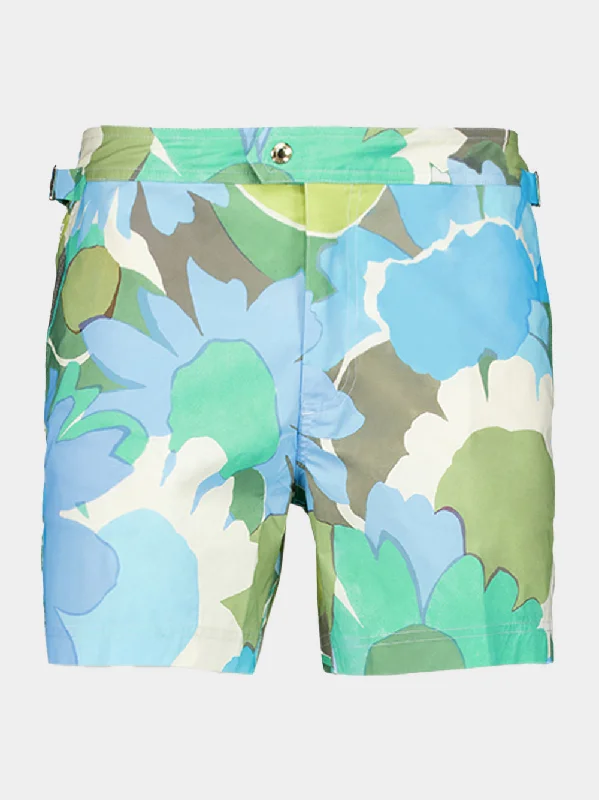 Bold Daisy Print Swim Short