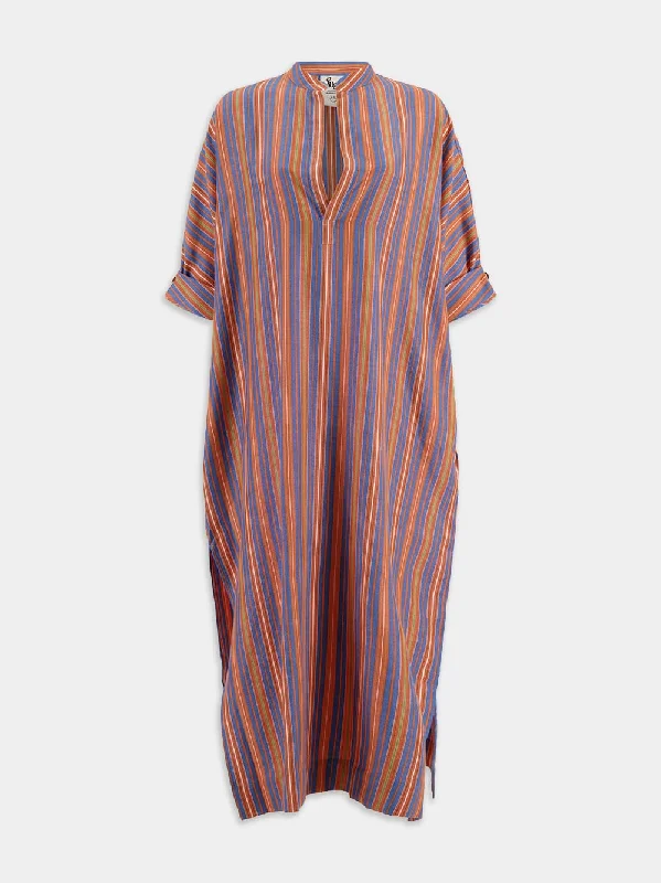 x Marrakshi Life Striped Short-Sleeve Kaftan