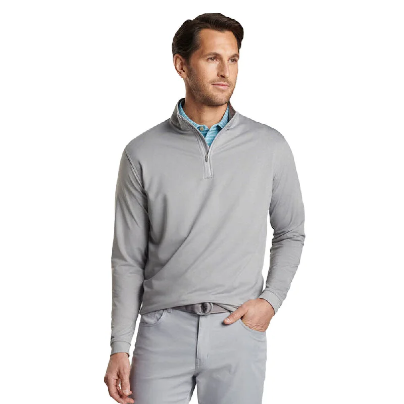 Peter Millar Perth Mélange Performance 1/4 Zip Sweater - Gale Grey*