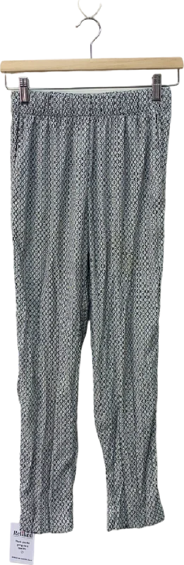 H&M Black and White Patterned Trousers UK 8