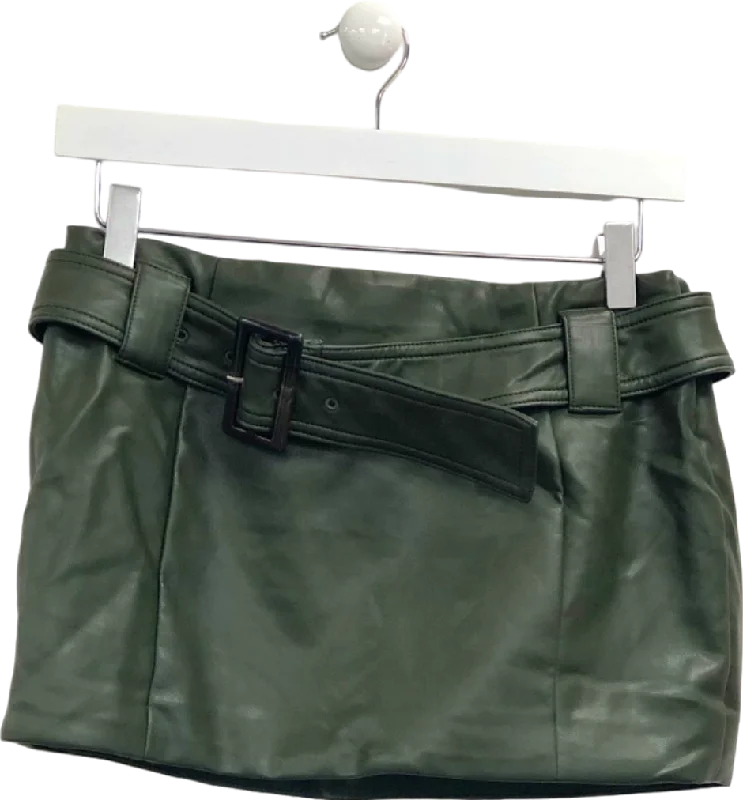 Mistress Rocks Dark Green Mini Skirt with Belt UK S