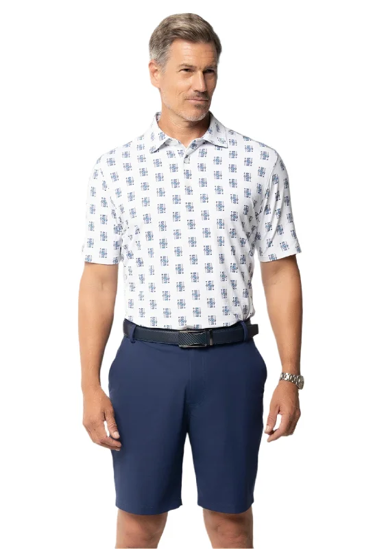 IBKUL Mens King of Spades Polo Shirt - Ink/Turq