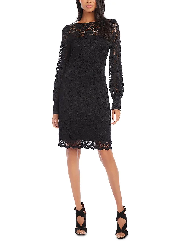 All That Shines Womens Lace Mini Sheath Dress