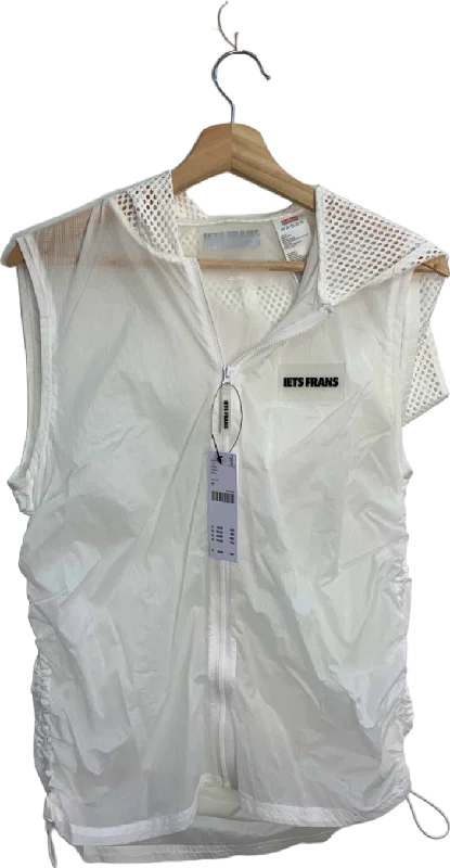 Iets Frans White Mesh Hooded Sports Vest XS