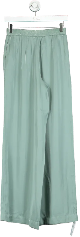 Reiss Green Wide-Leg Trousers UK 6