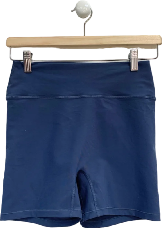 White Fox Active Navy Blue High-Waisted Workout Shorts UK M