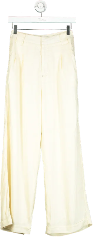 Sancia Ivory Wide-Leg Trousers UK XS