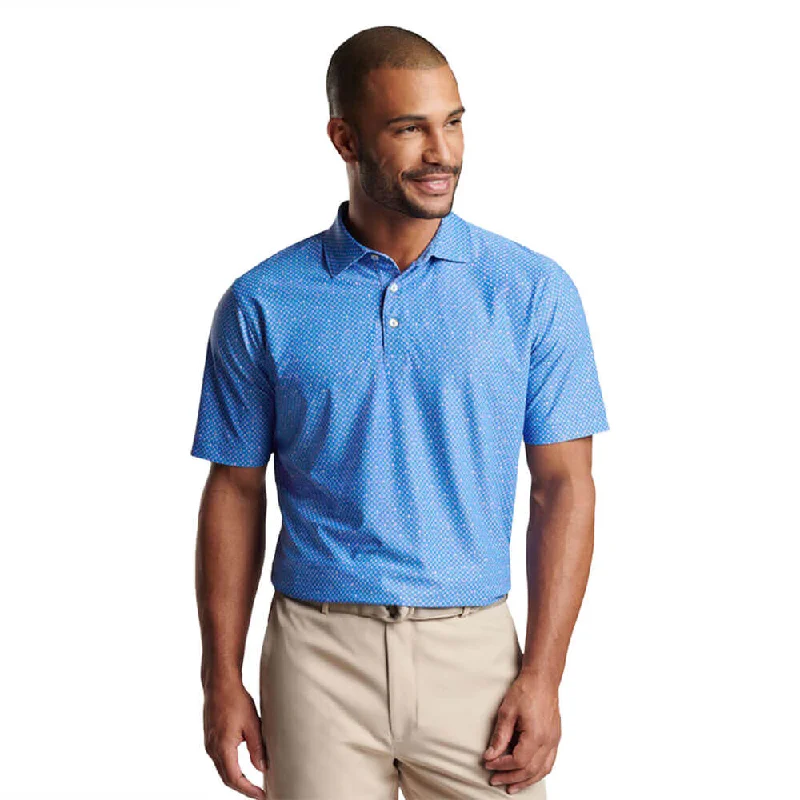 Peter Millar Irish Coffee Performance Mesh Polo Shirt - Liberty Blue