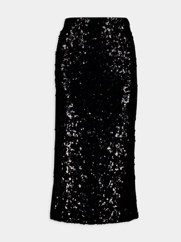 Sequined Midi Pencil Skirt