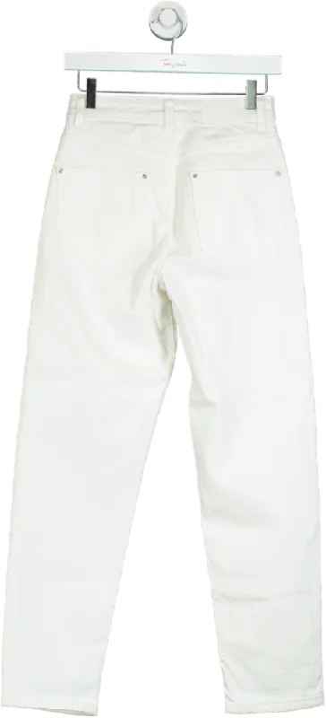 Zara White High-Waisted Jeans UK 8