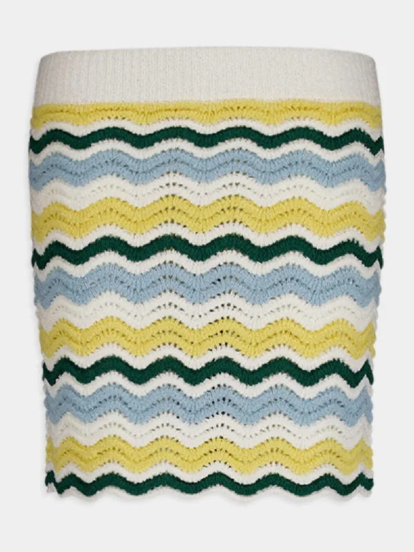 Boucle Wave Crochet Mini Skirt