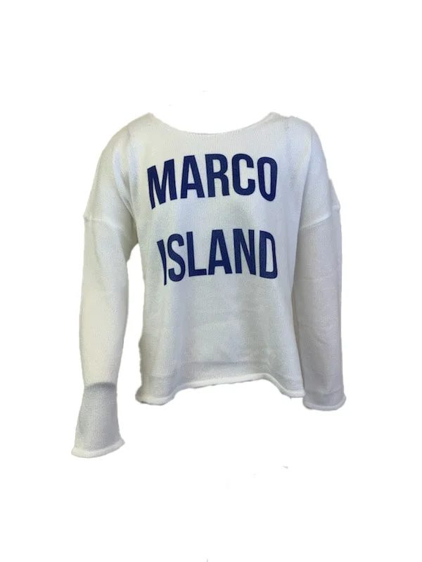 Marco Island Knit Sweater - White/Navy