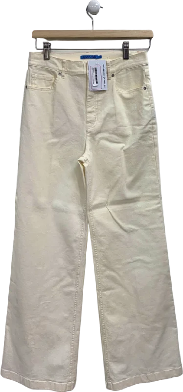 J.McLaughlin Cream Straight Leg Trousers UK 8