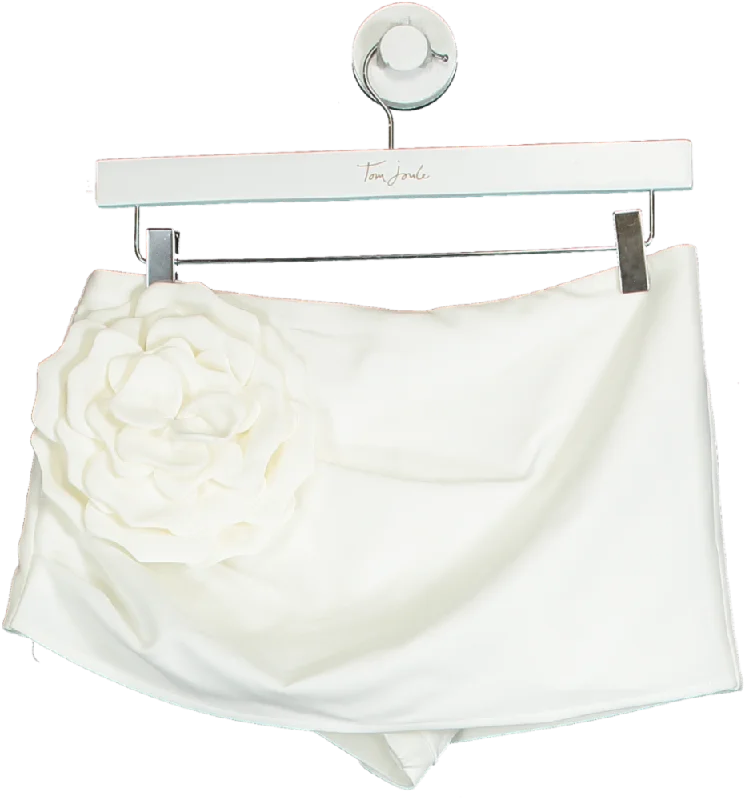 Lovers and Friends Cream Flower Detailed Mini Skirt UK XS