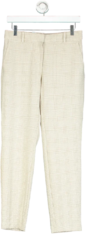 H&M Beige Textured Trousers UK 8