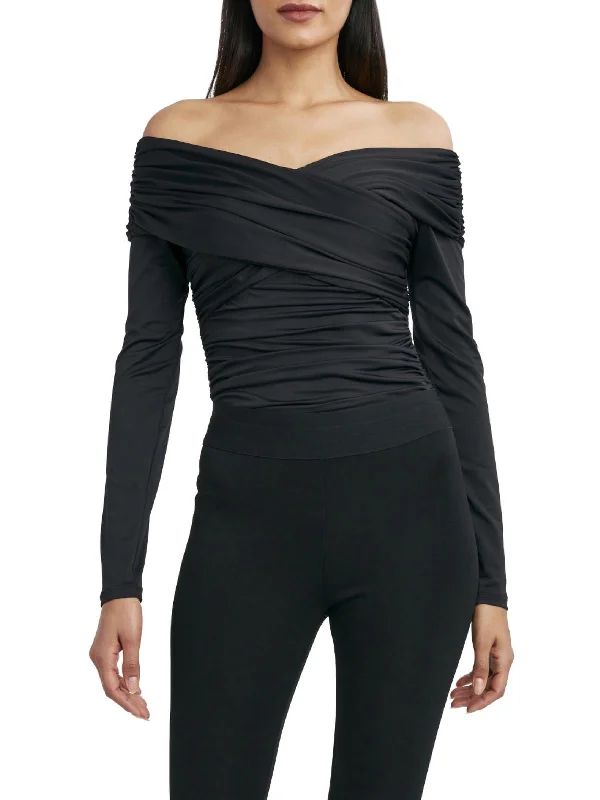 Womens Gathered Dressy Bodysuit