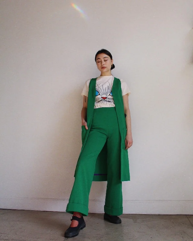 1970s Handmade Green Vest Set