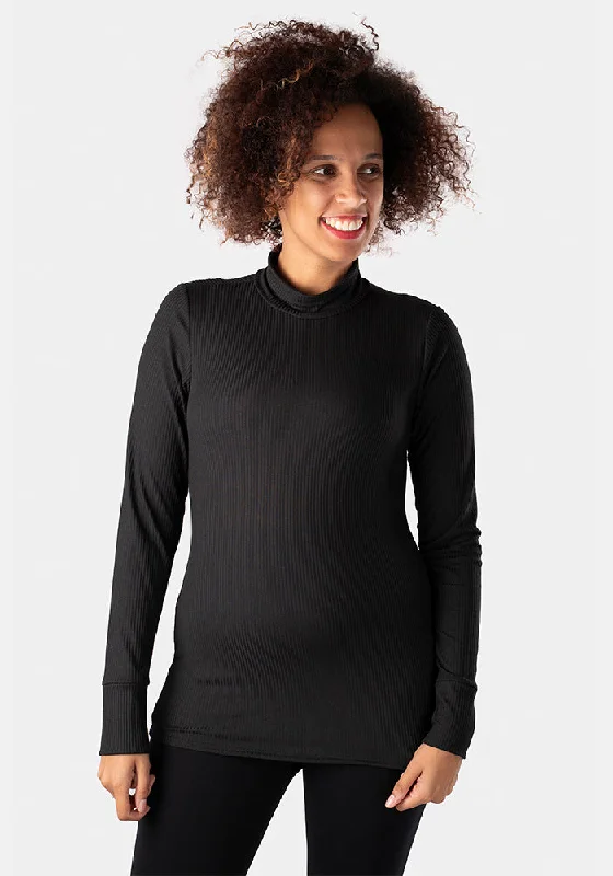 Black Polo Neck Top