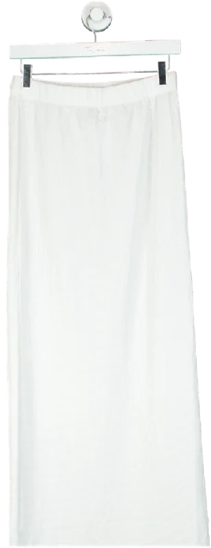 Pretty Little Thing White Maxi Skirt UK 10