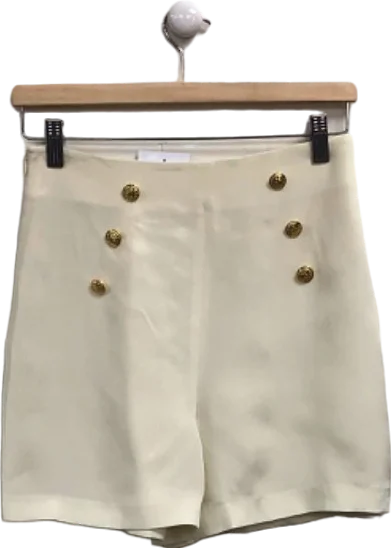 Lilysilk White Silk High-Waisted Shorts Size UK 8