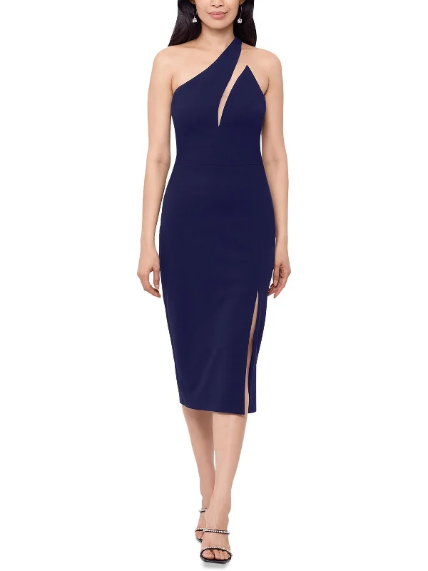 Womens Mesh Inset Polyester Sheath Dress