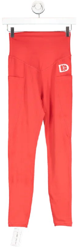 Latched Red Maternity & Postnatal Active Support Leggings UK XS