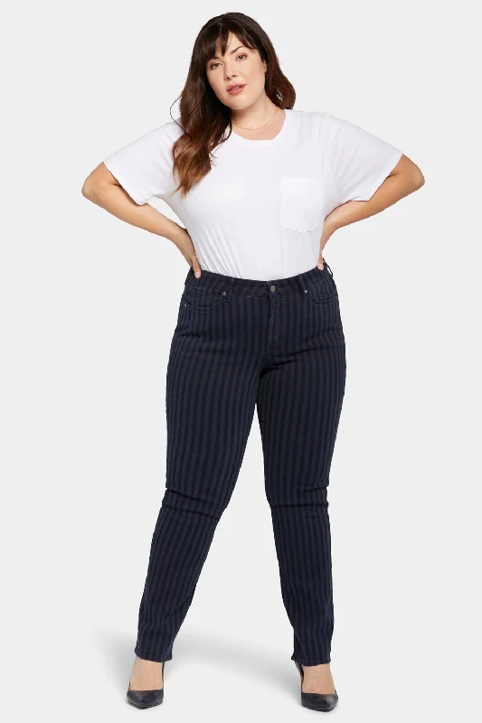 Marilyn Straight Jeans In Plus Size - Tahoe Stripe