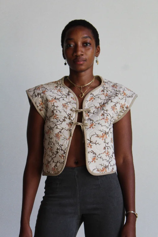 1970s Floral Quilt Vest