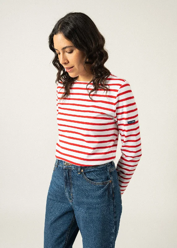 Minquilock iconic sailor striped shirt - in interlock (NEIGE/TULIPE)