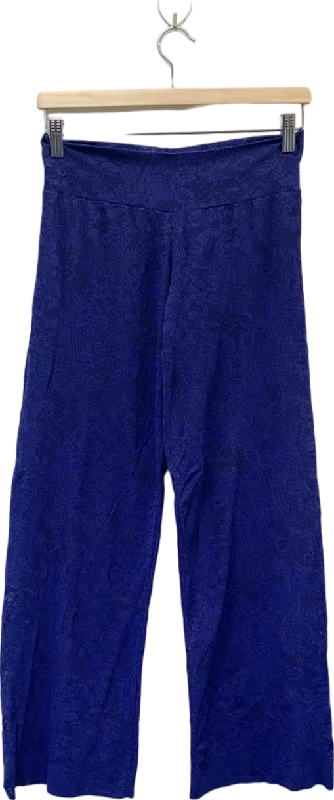 Suggest Royal Blue Lace Wide-Leg Trousers Size UK 8