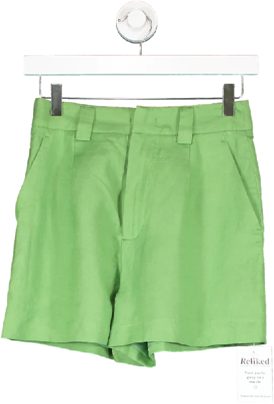 SHEIN Green Linen Shorts UK XS