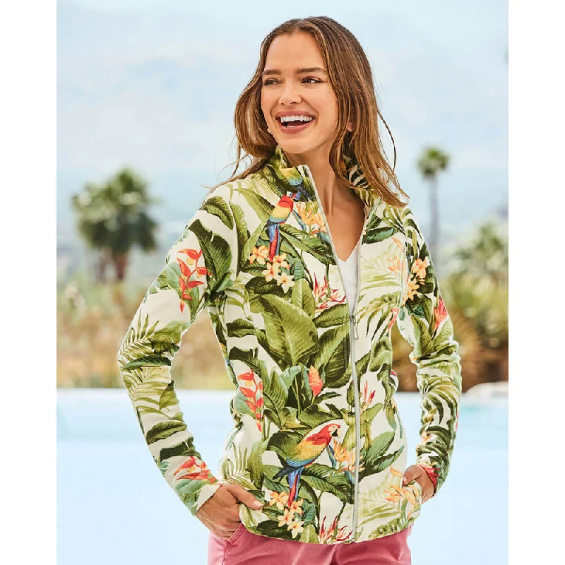 Tommy Bahama Women's Aruba Fronds Forever Full Zip Sweatshirt - Coconut