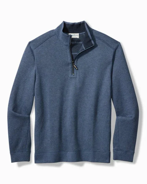 Tommy Bahama New Flip Coast Half Zip Sweater - Blue Note Heather