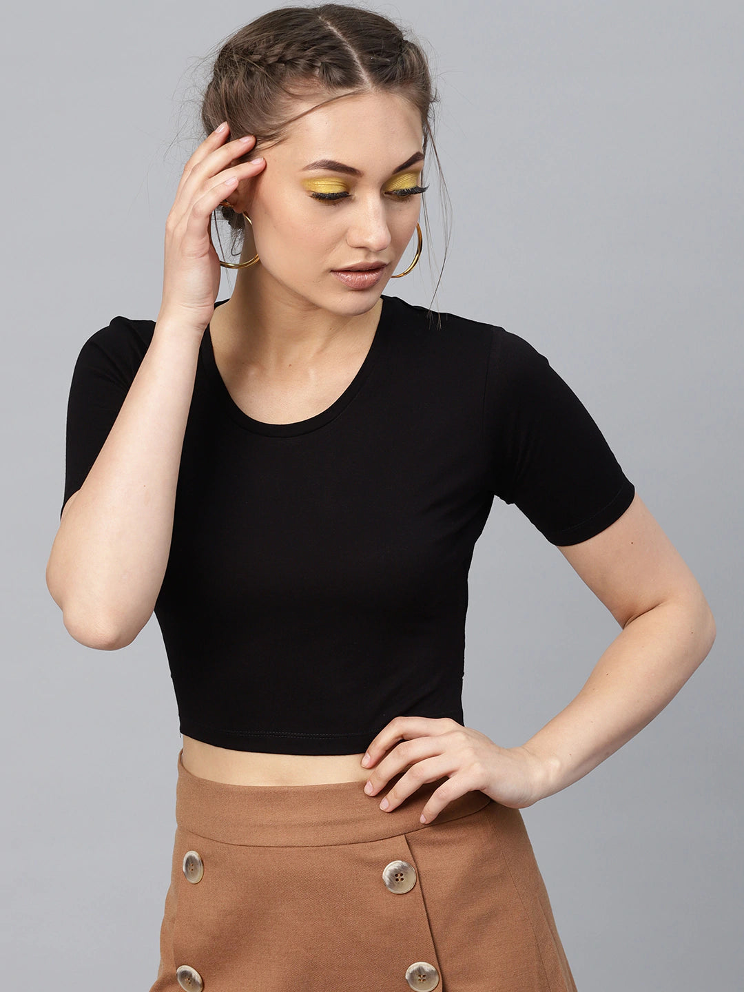 Black Back Knot Crop Top