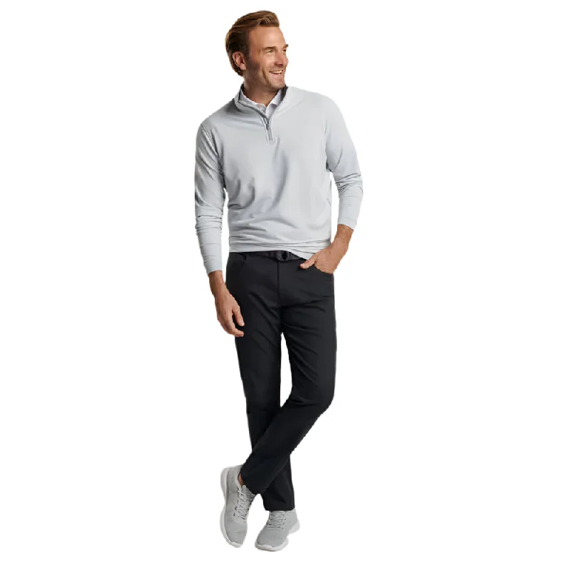 Peter Millar Perth Stretch Loop Terry 1/4 Zip Sweater- British Grey*