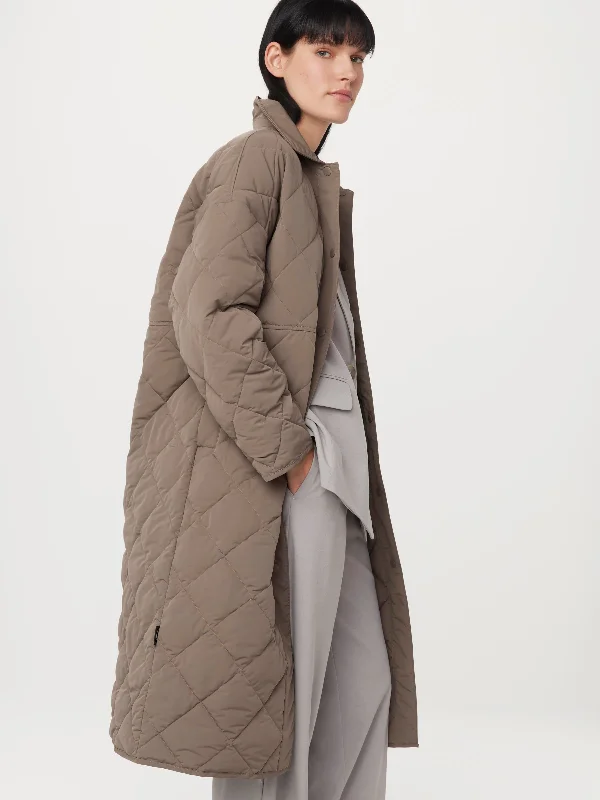 The Skyline Maxi Jacket in Dark Taupe